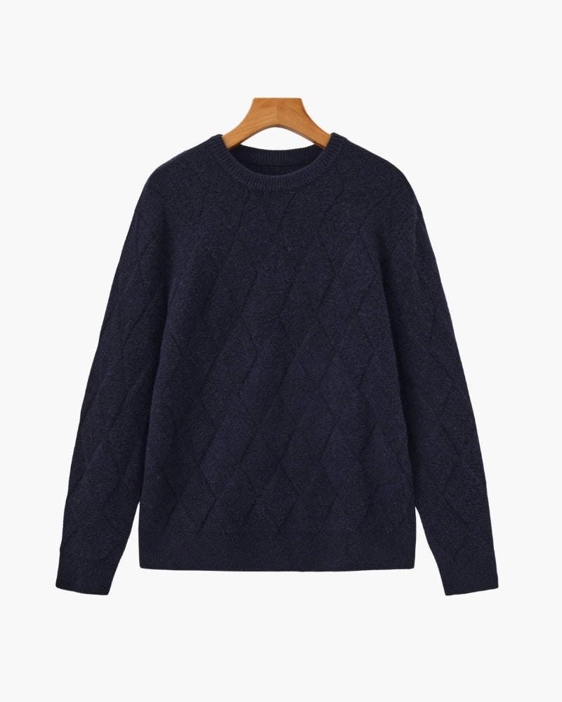 Pull à Col Rond Tricot Losanges