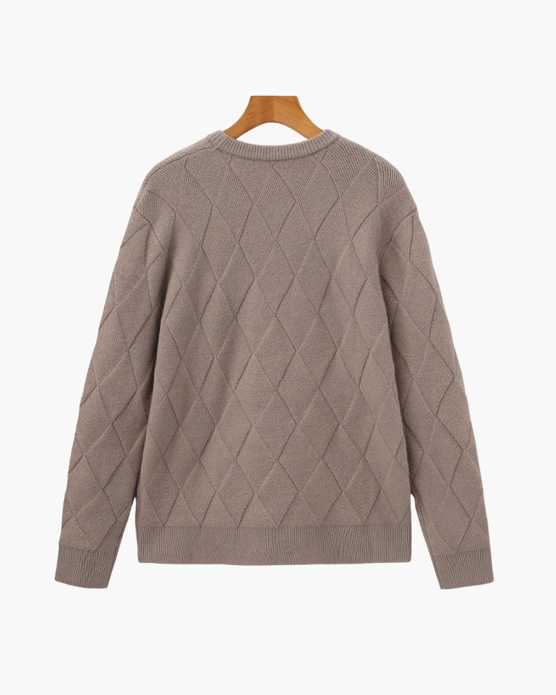 Pull à Col Rond Tricot Losanges