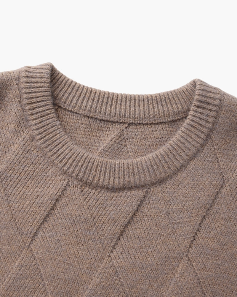 Pull à Col Rond Tricot Losanges