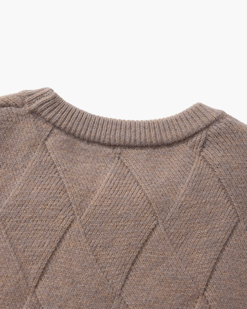 Pull à Col Rond Tricot Losanges