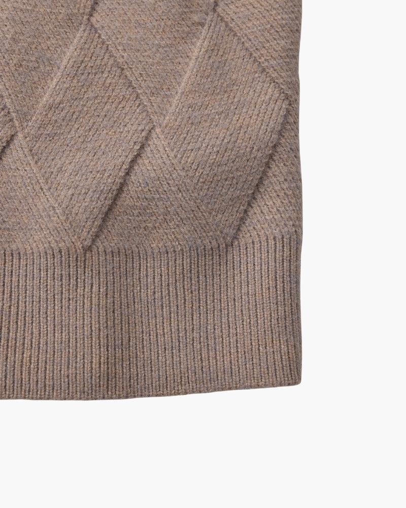 Pull à Col Rond Tricot Losanges