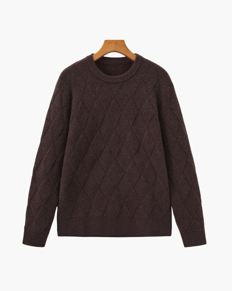Pull à Col Rond Tricot Losanges
