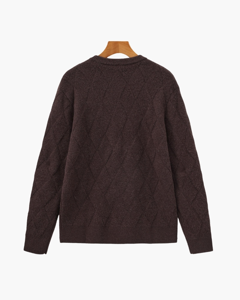 Pull à Col Rond Tricot Losanges