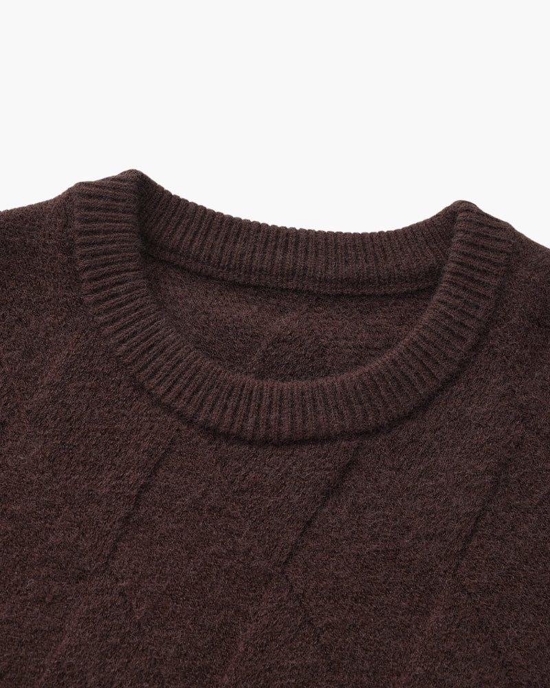 Pull à Col Rond Tricot Losanges