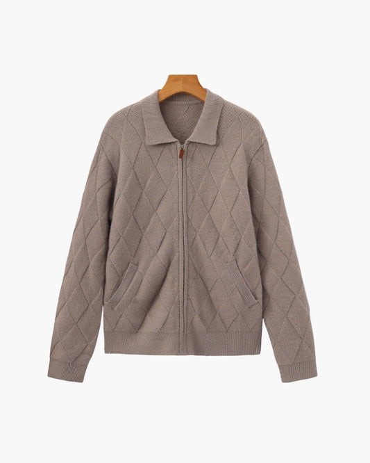 Cardigan Zippé Heritage Tricot Losanges