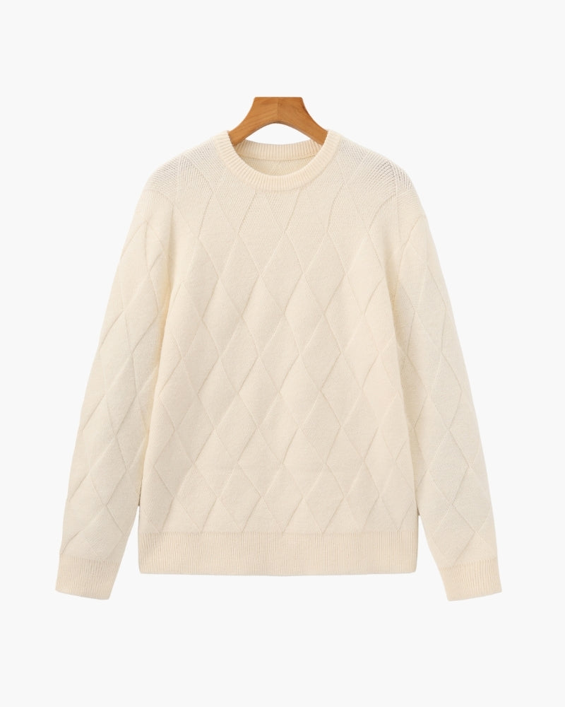 Pull à Col Rond Tricot Losanges