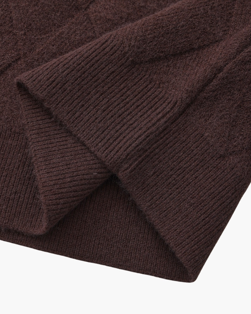 Pull à Col Rond Tricot Losanges