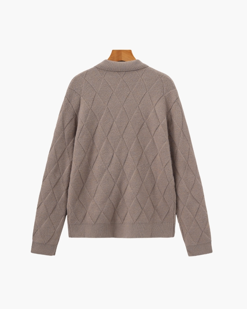Cardigan Zippé Heritage Tricot Losanges