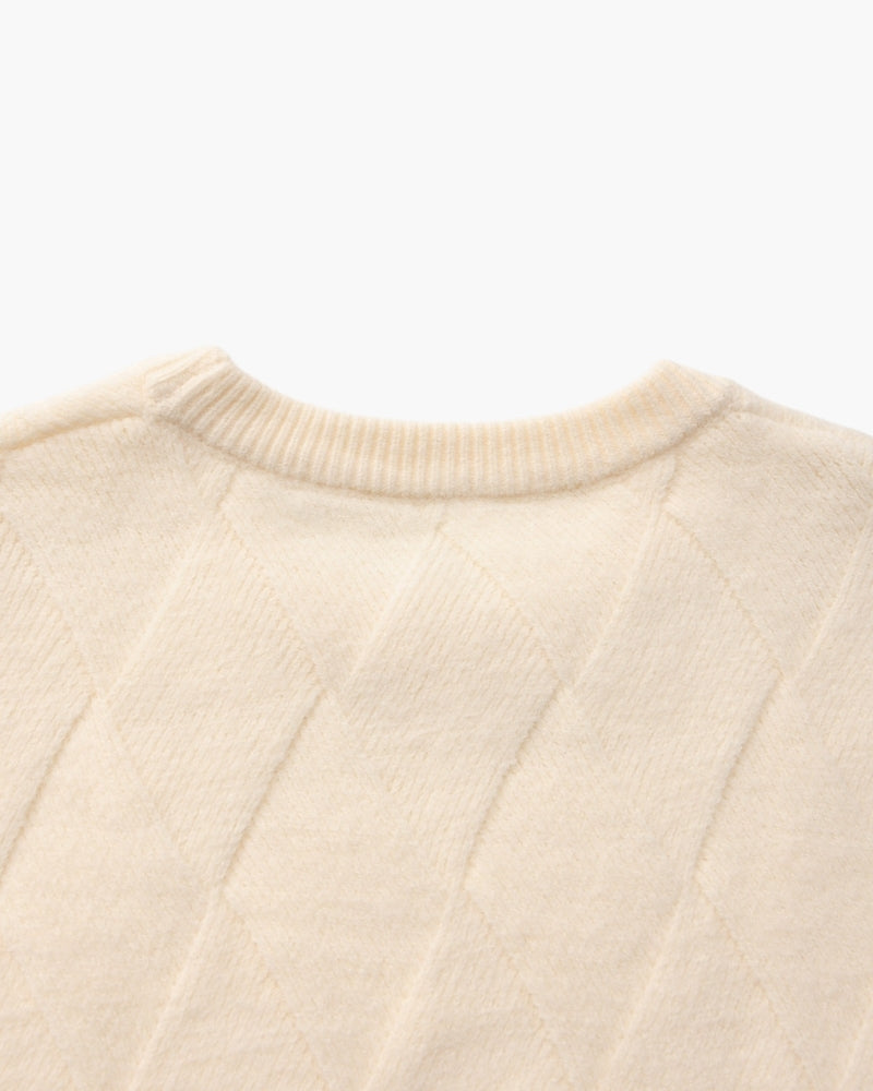 Pull à Col Rond Tricot Losanges