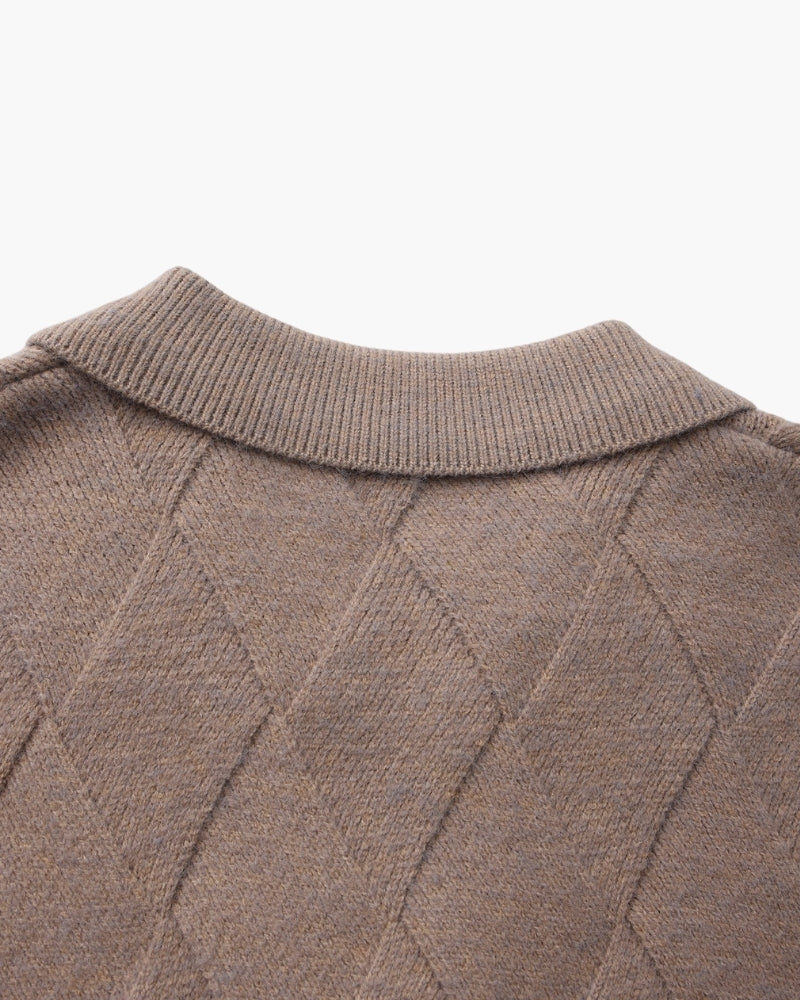 Cardigan Zippé Heritage Tricot Losanges