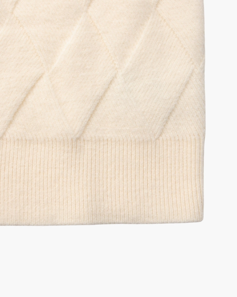 Pull à Col Rond Tricot Losanges