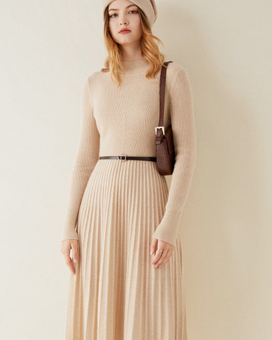 Robe Évasée en Cachemire Pur