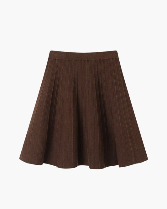 Mini Jupe en Laine Plissée Oxford