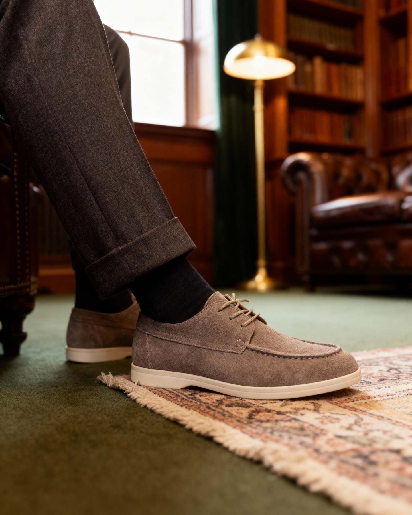 Chaussures à Lacets en Daim Premium