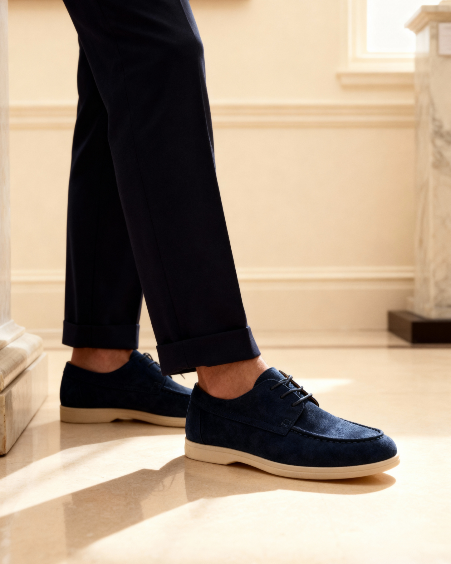 Chaussures à Lacets en Daim Premium