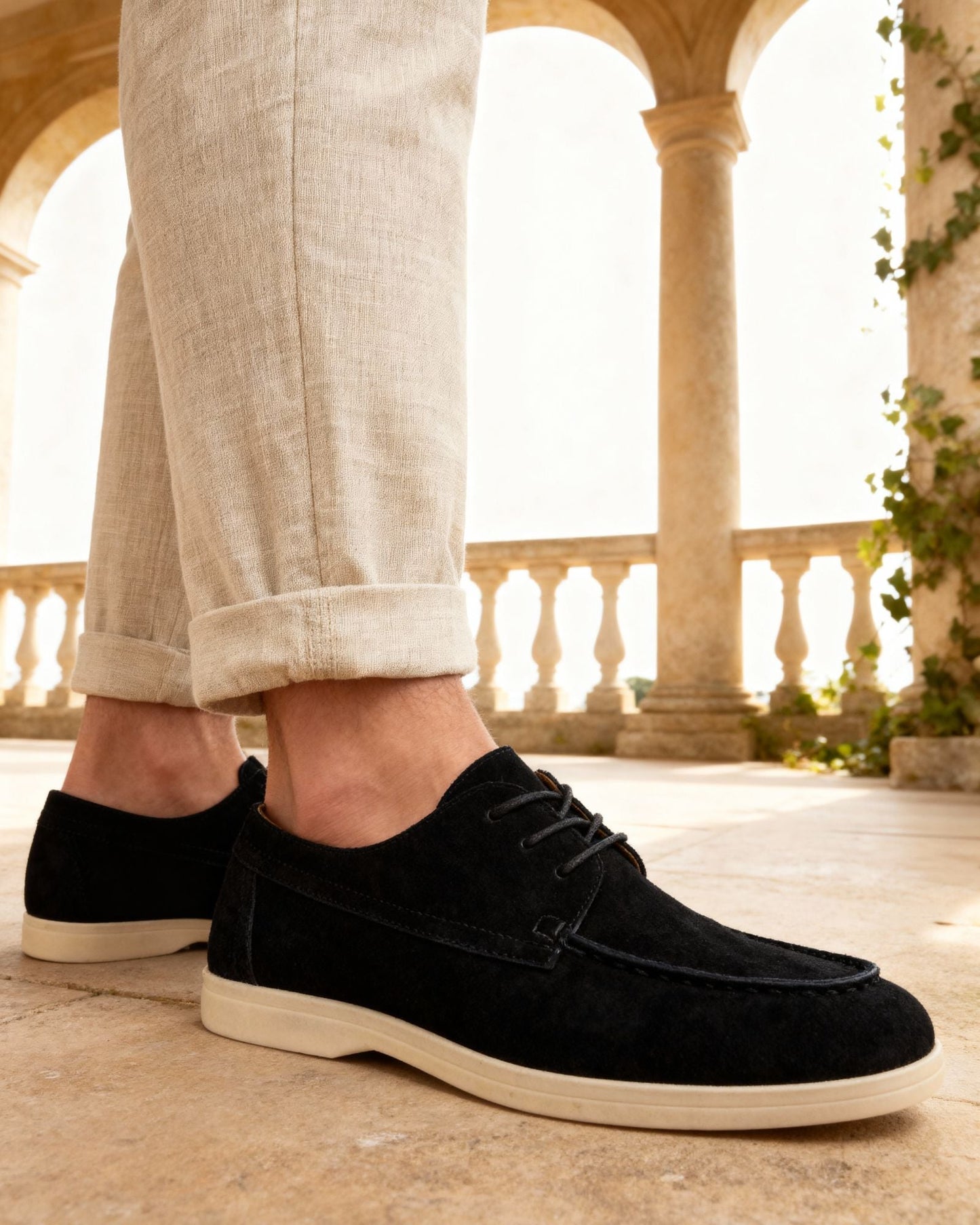 Chaussures à Lacets en Daim Premium