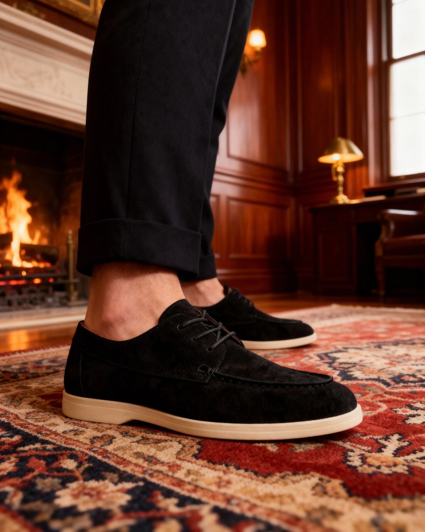Chaussures à Lacets en Daim Premium