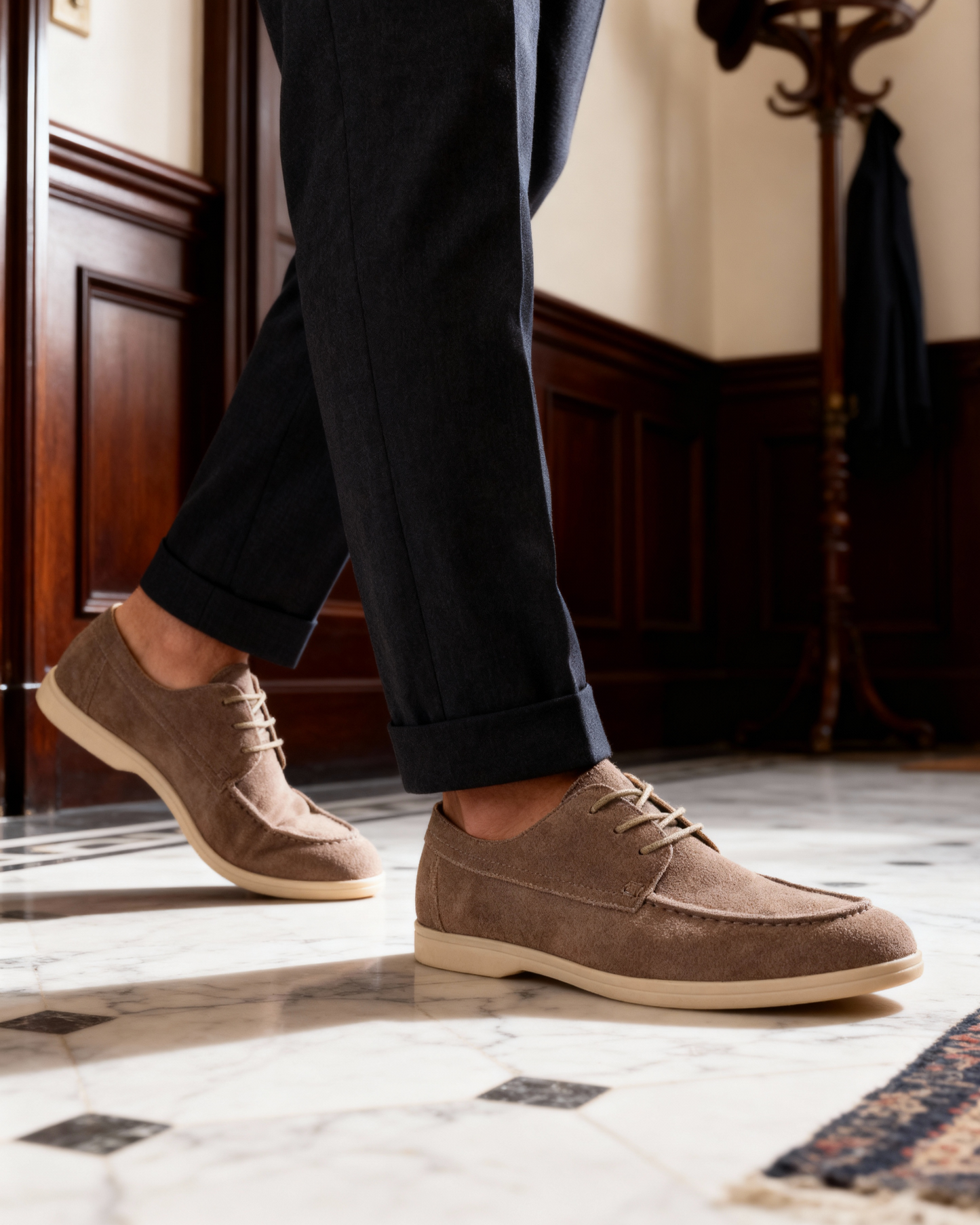 Chaussures à Lacets en Daim Premium